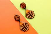NAOI Earrings - Art Deco Statement Earrings Orange image