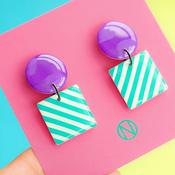 NAOI Earrings - Purple and Blue Stripe Earrings image