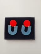 Capulet and Montague - Arc Red and Blue Earrings image
