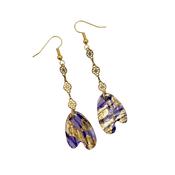 Dola sgraffito textile earrings in lilac/gold