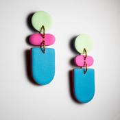 Drift Lime Pink Blue Earrings image