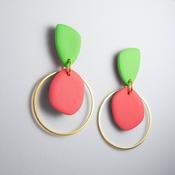 Eden Green and Peach Earrings image