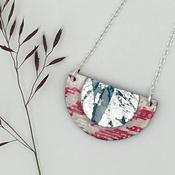 Rothlu Necklaces - Ovette Batik Red/Blue/Silver