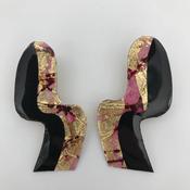 Swerve Post Earrings Gold/Red image