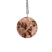 Ró sgraffito textile necklace in rose-gold/rust