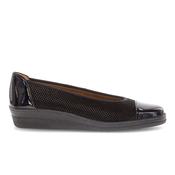 Gabor Women’s 06.402.87 Petunia Black Patent &amp; Suede Wedge Pump – Comfort Slip-On Shoe