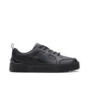 Clarks Oslo Flare Y Black Leather Wide Width Boys School Shoes