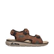 Rieker Men’s 29151-24 Brown Leather Mens Sandals – Comfortable Slip-On Summer Footwear with Cushioned Footbed &amp; Adjustable Fit