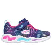 Skechers Wavy Beams Nvmt 302338L Girls Navy Light-Up Trainers image