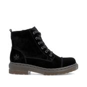 Rieker 78202-01 Black Suede Ladies Casual Zip Up Boots