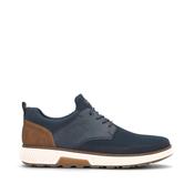 Rieker Men’s B3354-14 Sneaker – White/Blue Mesh &amp; Leather-Effect Trainer with Removable Insole