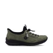 Rieker N3267-54 Khaki Ladies Bungee Laced Slip-On Shoes