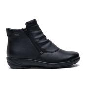 G Comfort P-9521S Black Waterproof Wide Fit Zip Closure Soft Leather Ladies Boot