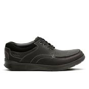 Clarks Cotrell Edge Black Oily Leather - Wide Width - Lightweight &amp; Long-lasting