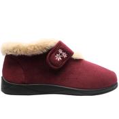 Cozy Toes Holly Velcro Slipper - Burgundy - 4 image