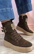 Donna Serena - brown biker boot