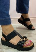 Heavenly Feet - Black buckle sandal