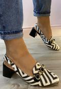 Dancing Matilda - black/white sling back