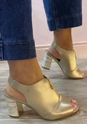 Kate Appleby - gold block heel high cut sandal image