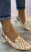 Dancing Matilda - coral/white sling back