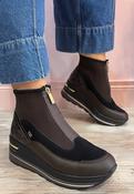 Donna Serena - brown zipped wedge