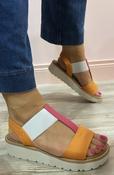 Heavenly Feet - pink/orange/white sandal