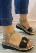 Donna Serena - Black/taupe sandal
