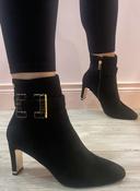 Una Healy - Black suede boot with buckle image