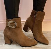 Kate Appleby - Tan suede block heel boot image