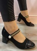 Kate Appleby - Black/pearl strap shoe