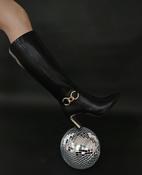 Kate Appleby - black long boot with gold buckle image