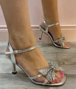 Una Healy - Silver bow sandal