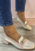 Pitillos - pink/white slip on block heel loafer image