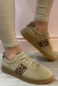 Caprice - beige leopard trainer