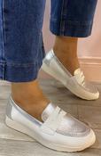 Pitillos - White/silver loafer