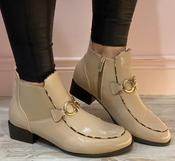 Patrizio Como - Beige patent boot with inside zip image