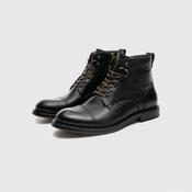 Ambitious Black leather Laced Ankle Boot|137126583N image