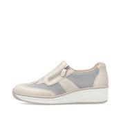 Rieker Beige &amp; White Comfort Mini Wedge Slip On|4876060W image