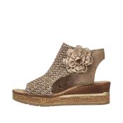 Rieker Beige Woven Wedge Sandal|6379160B
