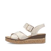 Rieker Light Gold Hook &amp; Loop Wedge Sandal|6379560G