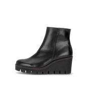 Gabor Black Leather Wedge Ankle Boot|804501004 image