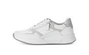 Rolling Soft White and Silver Mini Wedge Trainer|8695850