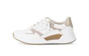 Rolling Soft White and Taupe Wedge Trainer|8695852