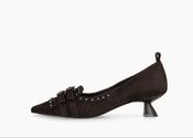 Lodi Dark Brown Suede Pump|CANARIBR image