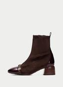 Hispanitas Burgundy &amp; Brown Ankle Boot|BHI265016B