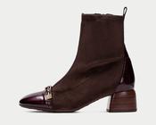 Hispanitas Burgundy &amp; Brown Ankle Boot|BHI265016B image
