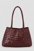 Ellyla Woven Burgundy Leather Bag|SELINALHBU image