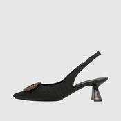Lodi  Black Woven Sling Back |KAOSC2 image