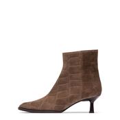 Unisa Brown Croc Embossed Ankle Boot|LOMASTAU image