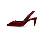 Lodi Dark Burgundy Velvet Sling Back|NESTORED image